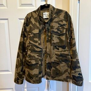 Denim & Flower Camouflage Military Jacket